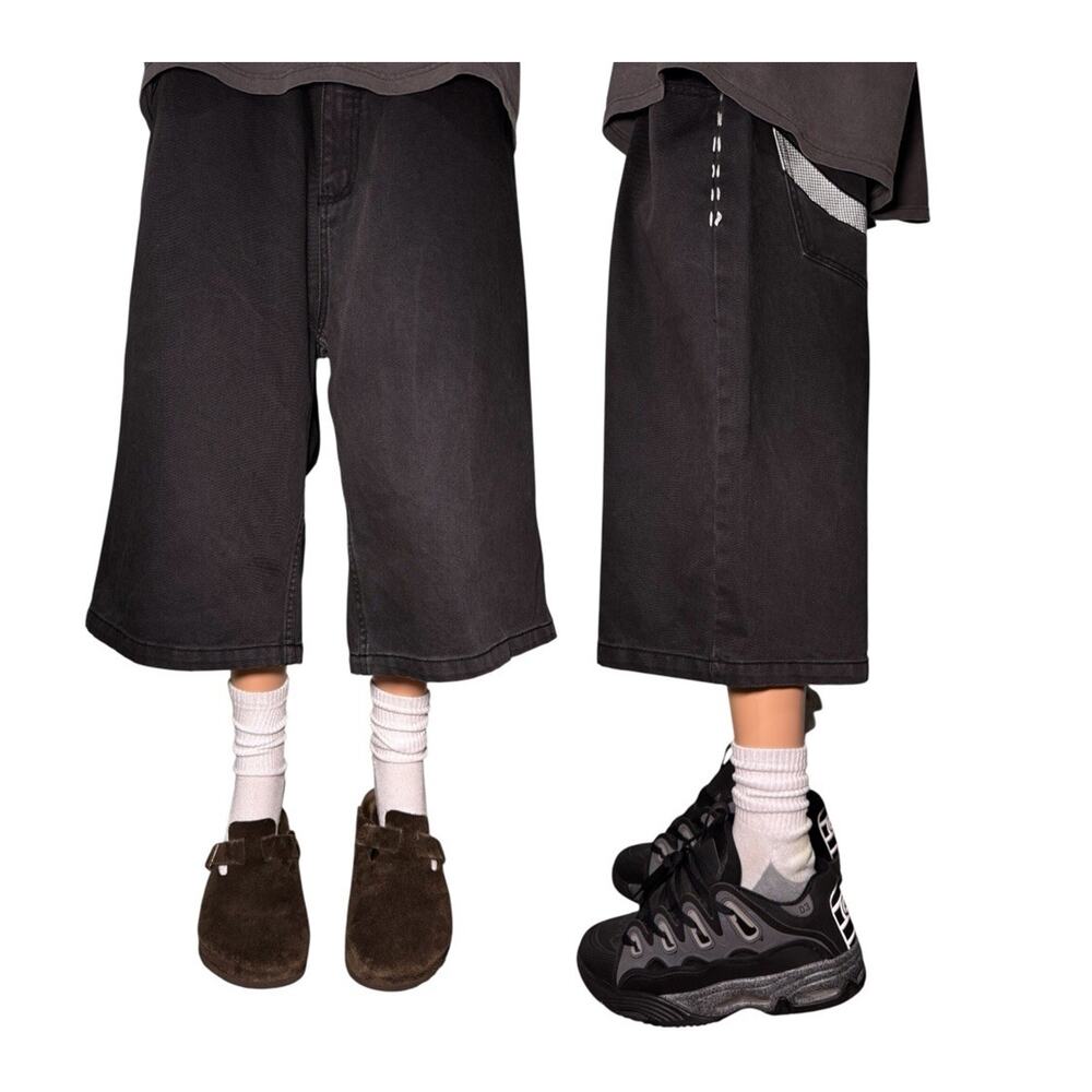 miskeen Shorts 40 X 14 Denim Baggy Wide Leg Y2K Skater Type